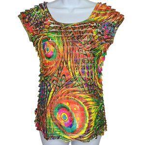 MoM Stretch Blouse, Multicolor, Size L, Petite, Made in USA